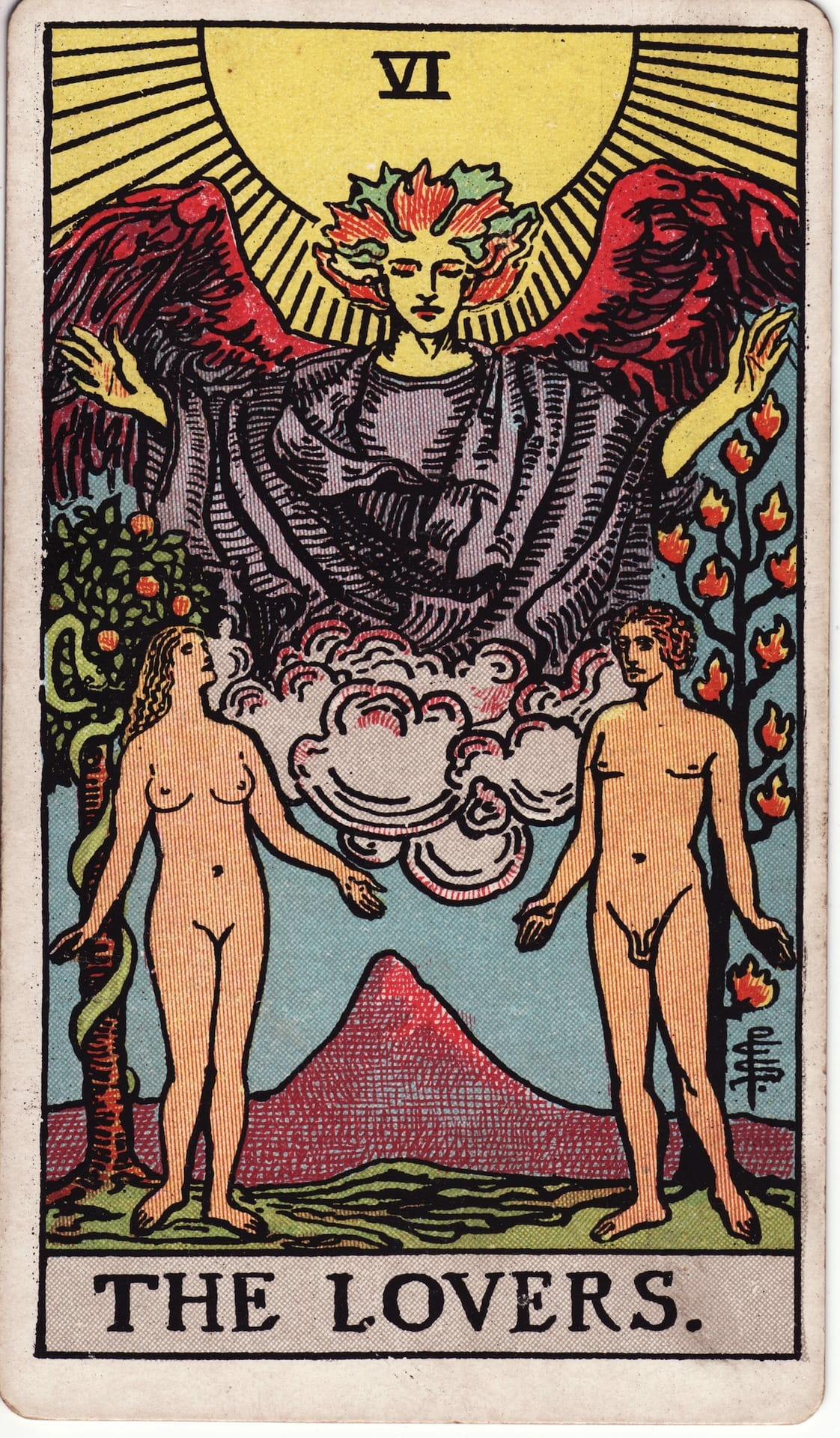 The Lovers tarot card - Major Arcana - love, harmony, relationships