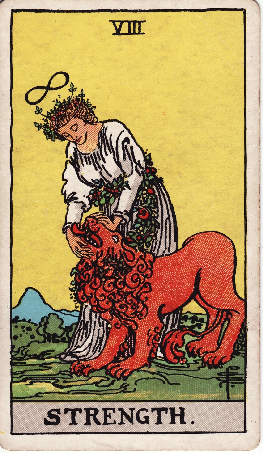 Strength tarot card - Major Arcana - strength, courage, patience