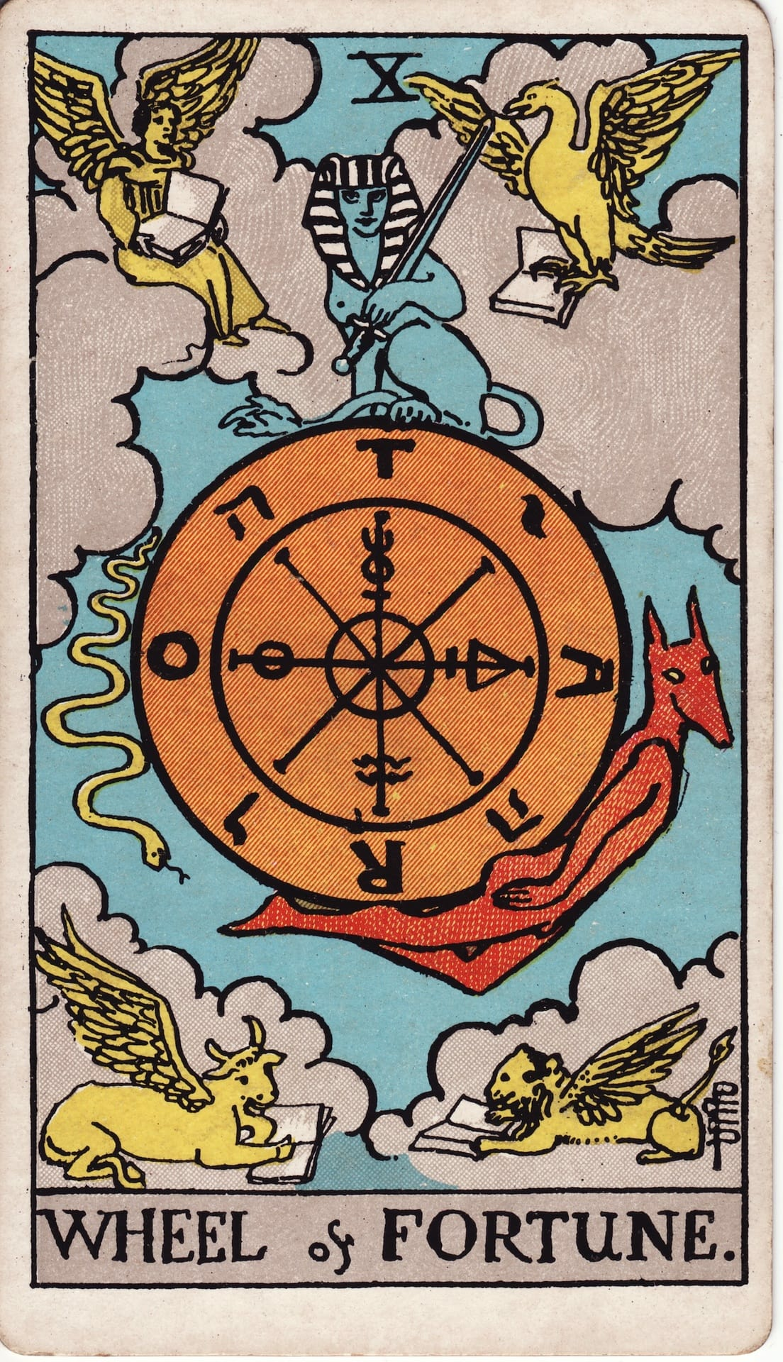 Wheel of Fortune tarot card - Major Arcana - good luck, karma, life cycles