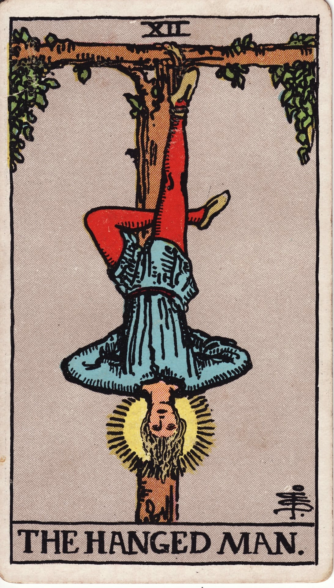 The Hanged Man tarot card - Major Arcana - suspension, restriction, letting go