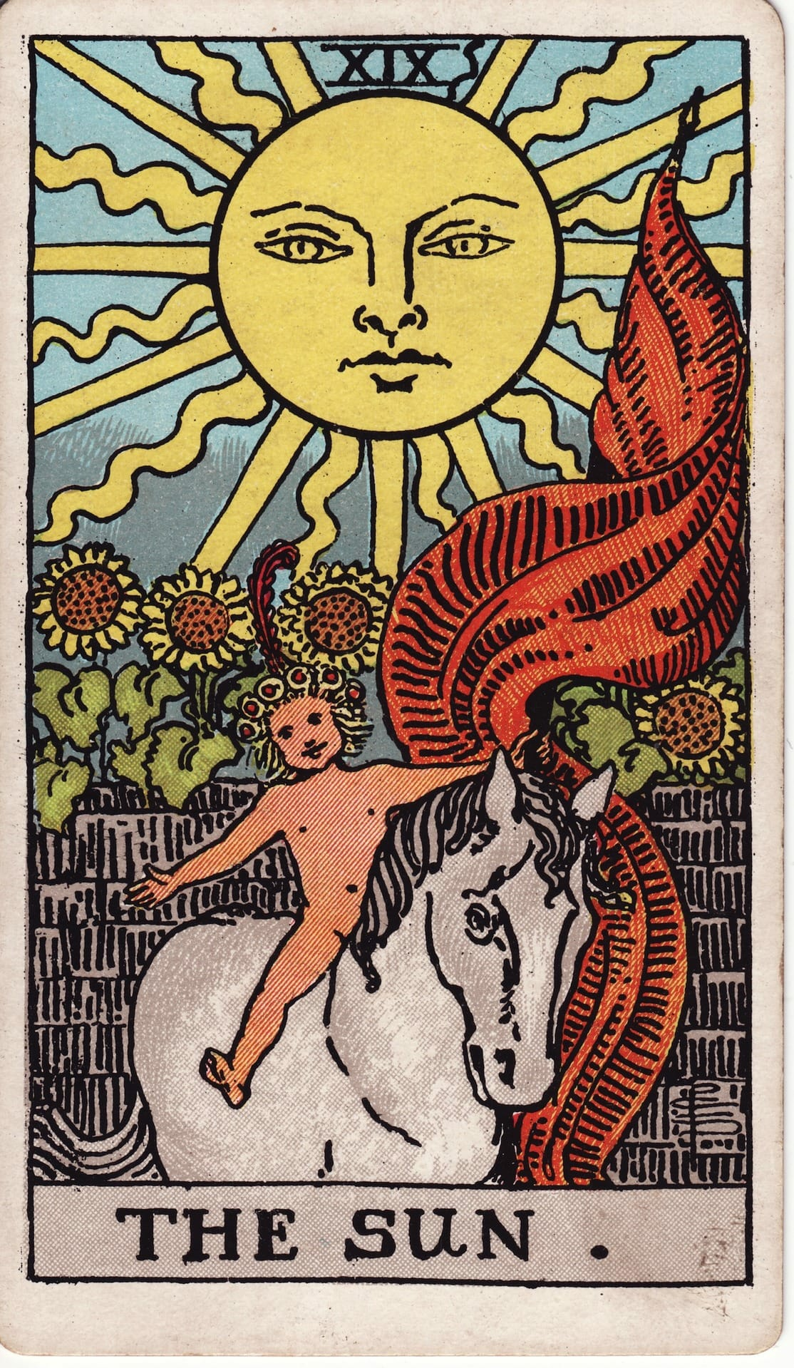 The Sun tarot card - Major Arcana - positivity, fun, warmth