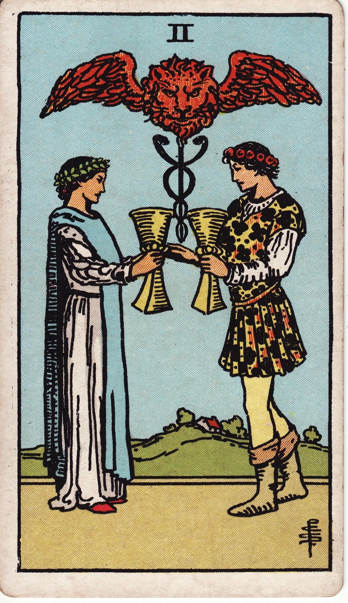 Two of Cups tarot card - Minor Arcana - partnership, unity, mutual attraction