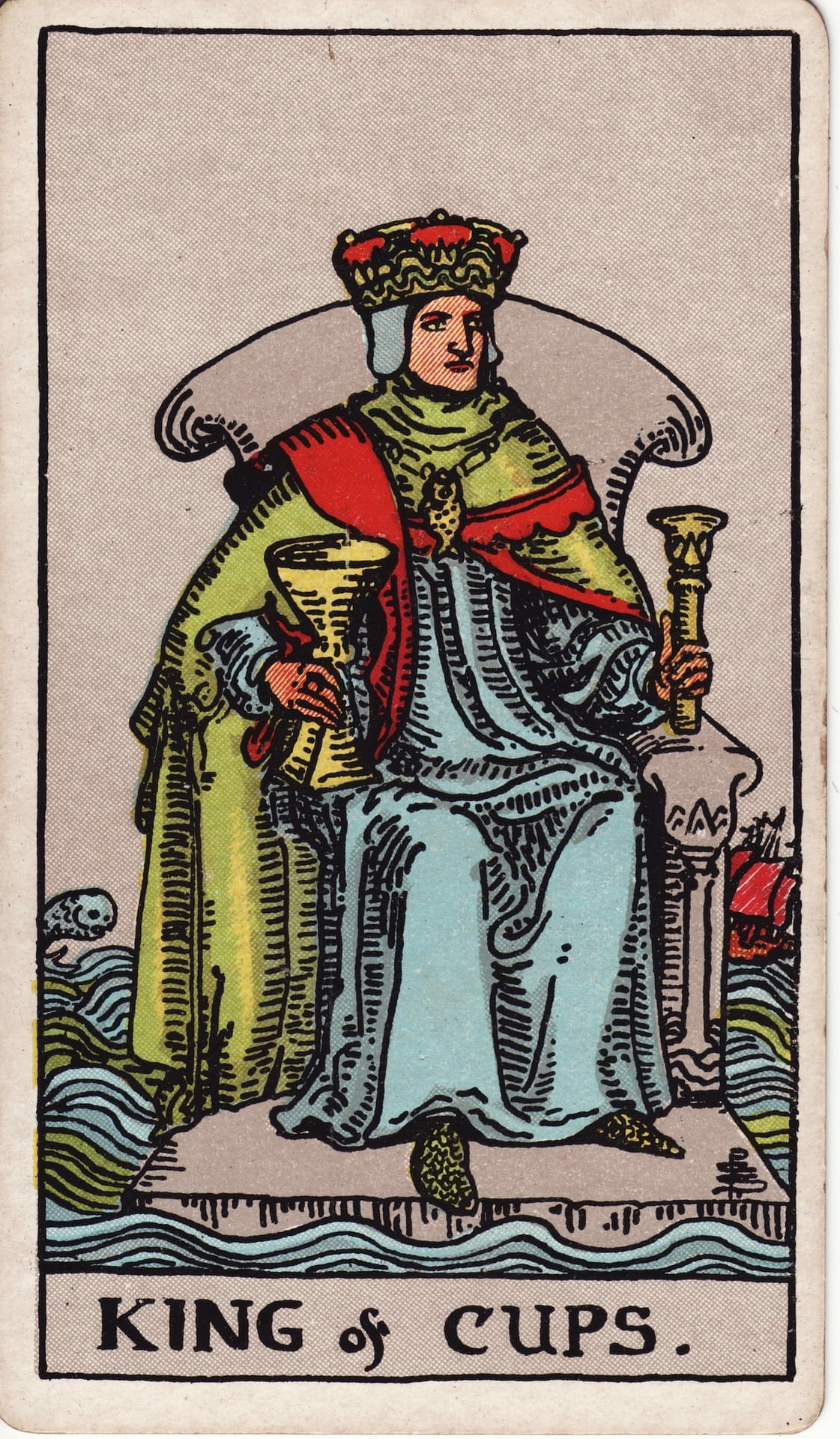 King of Cups tarot card - Minor Arcana - emotional balance, compassion, diplomacy