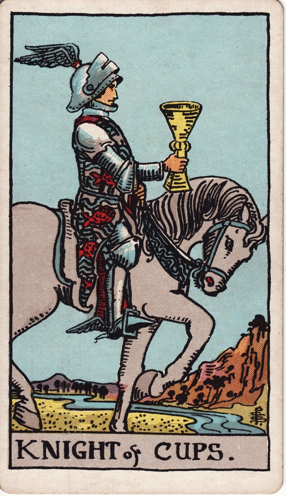 Knight of Cups tarot card - Minor Arcana - romance, charm, imagination