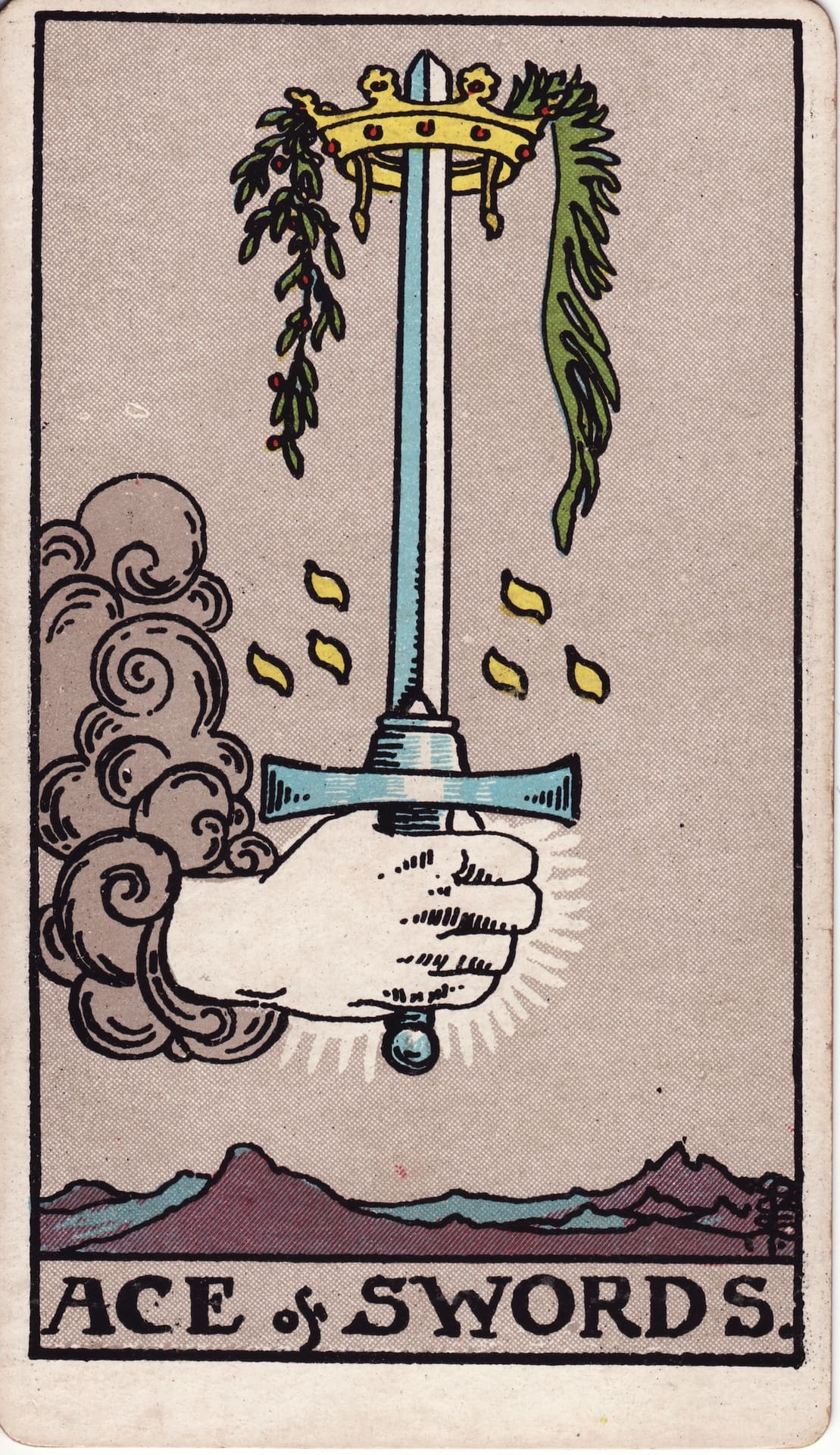 Ace of Swords tarot card - Minor Arcana - new ideas, mental clarity, breakthrough