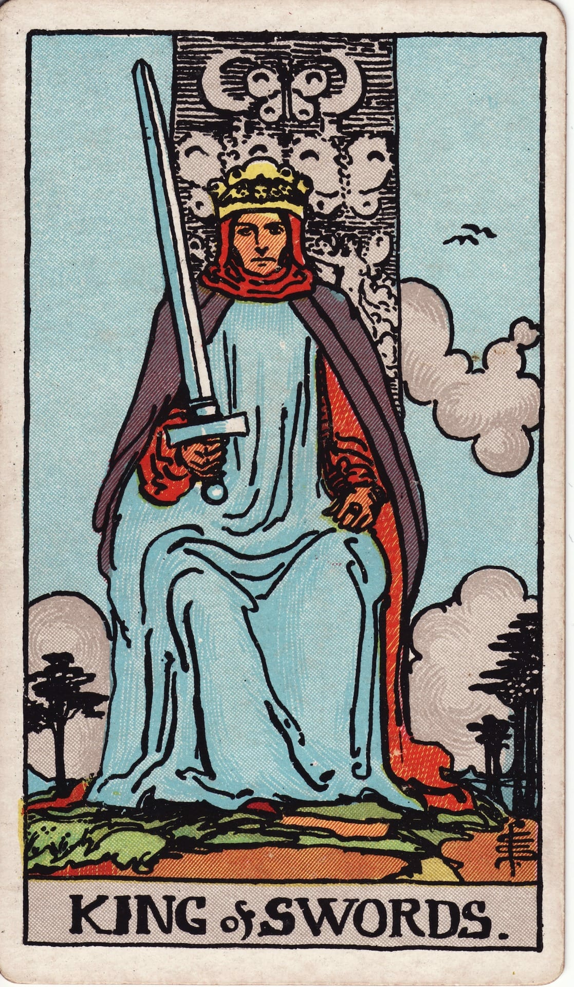 King of Swords tarot card - Minor Arcana - mental clarity, intellectual power, authority