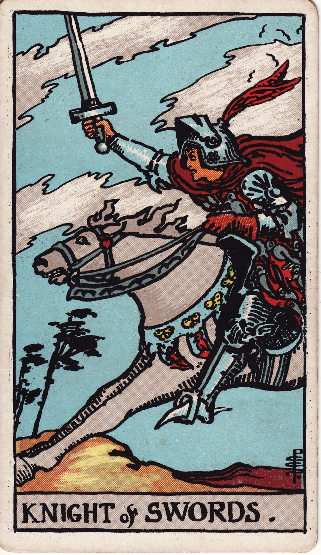 Knight of Swords tarot card - Minor Arcana - ambition, action, driven to succeed