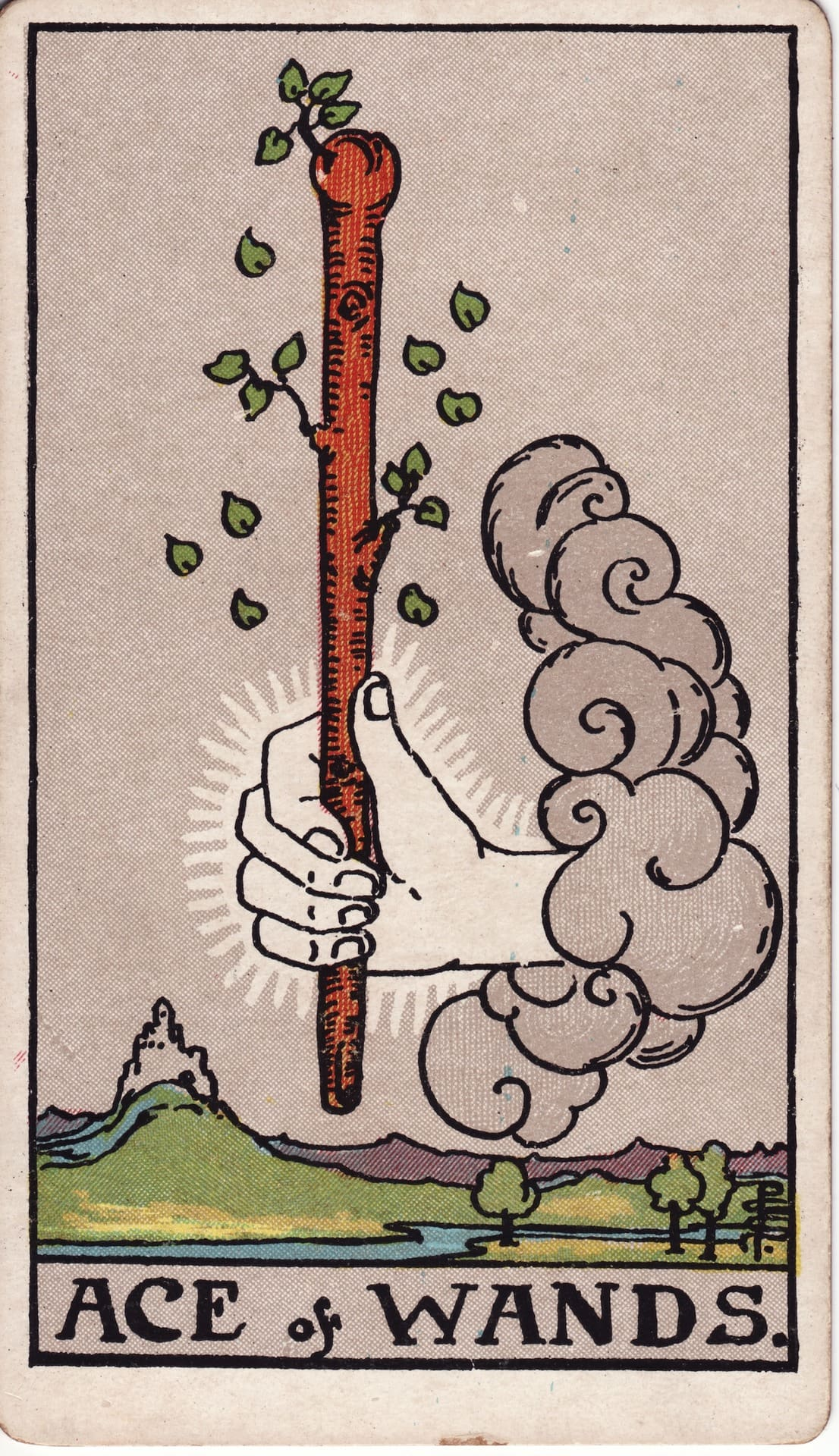 Ace of Wands tarot card - Minor Arcana - inspiration, new opportunities, growth