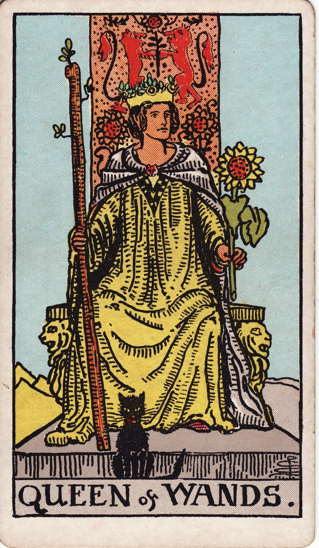 Queen of Wands tarot card - Minor Arcana - courage, confidence, independence